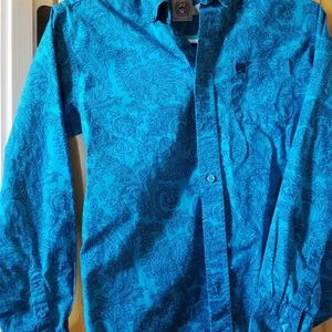 Cinch Boys Paisley Turquoise Button Down Shirt
